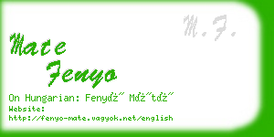 mate fenyo business card